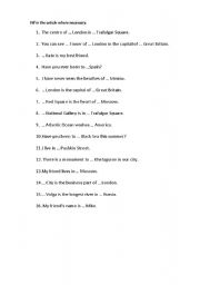 English worksheet: fill in the articles