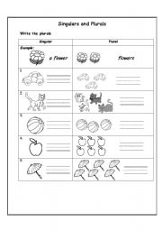 English Worksheet: Singular and plural