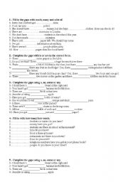 English Worksheet: Countable & uncountable. Some, any, much, many & a lot of