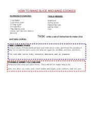 English worksheet: Baking instructions