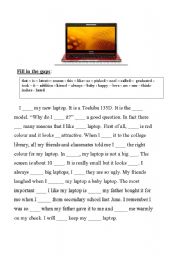 English Worksheet: Describing Objects_ a laptop