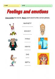 English worksheet: Feelings and emotions