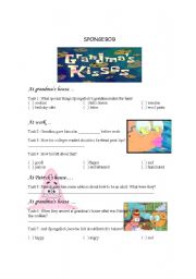 English worksheet: SpongeBob in Grandmas Kisses