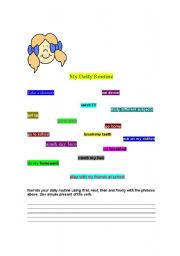 English Worksheet: My Daily Routine