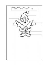 English worksheet: santas body