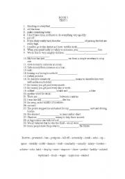 English worksheet: ECCE HAU BOOK 1 TEST 1