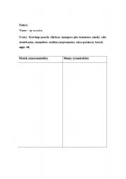 English Worksheet: Much/many