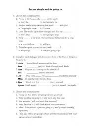 English Worksheet: Future tenses