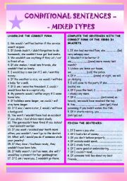 English Worksheet: Conditional Sentences - mixed types