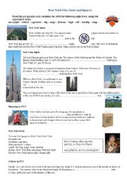 English Worksheet: New York City