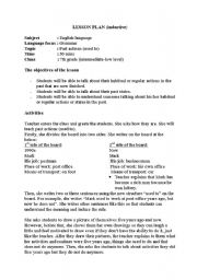 English Worksheet: Lesson plan (used to)