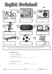 English Worksheet: Toys