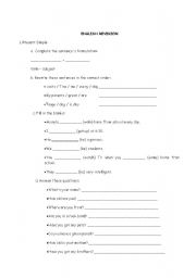 English worksheet: ENGLISH REVISION