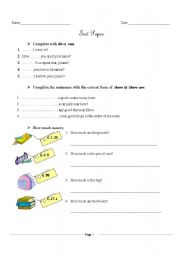 English worksheet: test paper