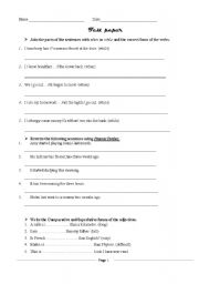 English worksheet: test paper