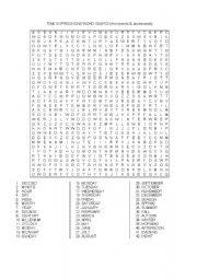 Time Expressions Word Search