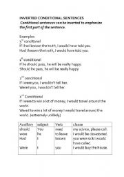 English Worksheet: Inverted Conditional sentences