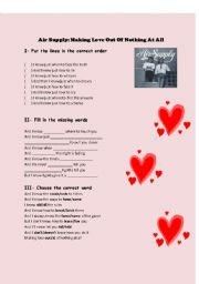 English Worksheet: Making Love Out Of Nothing At All