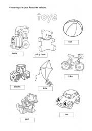 English Worksheet: toys