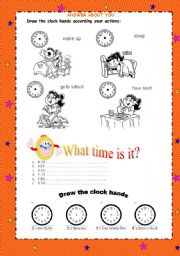 English Worksheet: What time is it