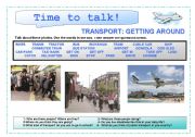 English Worksheet: Time to talk (5): Transport . Getting around