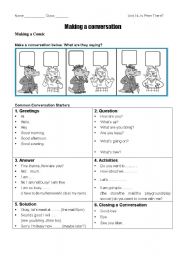 English Worksheet: Making conversations