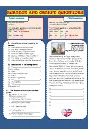 English Worksheet: Subject and Object questions