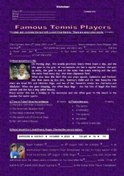English Worksheet: Tennis players
