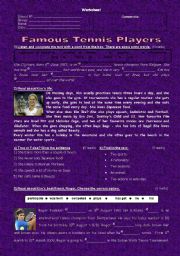 English Worksheet: Tennis players