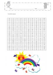 English Worksheet: Rainbow words