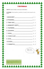 English worksheet: christmas listening