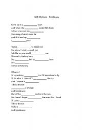 English worksheet: Kelly Clarkson - Breakaway