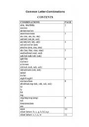 English Worksheet: Common spelling patterns list