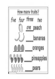 English Worksheet: Fruits