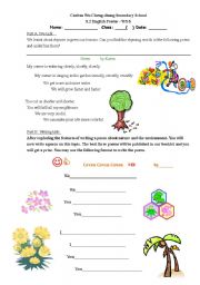 English worksheet: green poem