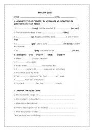 English worksheet: english quiz about past tense