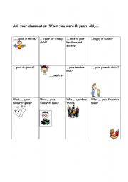English Worksheet: Ask your classmates questions using 
