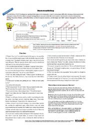 English Worksheet: Summarizing with SpongeBob