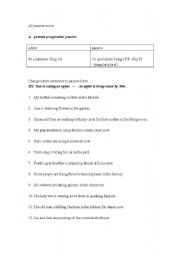 English Worksheet: passive voice(present progressive and present perfect)