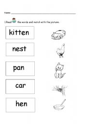 English worksheet: phonics worsheet for grade 1