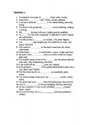 English Worksheet: vocabulary and grammar