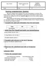 English Worksheet: english test 7th form 