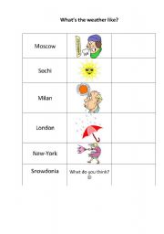 English Worksheet: Whats the weather like?