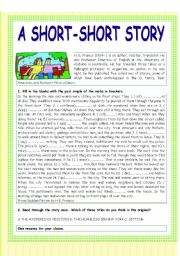 English Worksheet: A short-short story