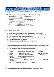 English Worksheet: Past continuous or present perfect