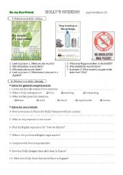 The second step of a lesson plan on recycling (worksheet)