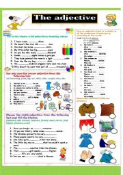 English Worksheet: The adjective