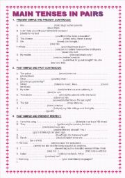main tenses in pairs