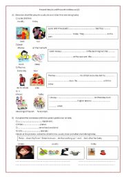 English Worksheet: Simple Present/Present Continuous