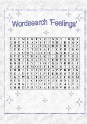 English Worksheet: wordsearch Feelings